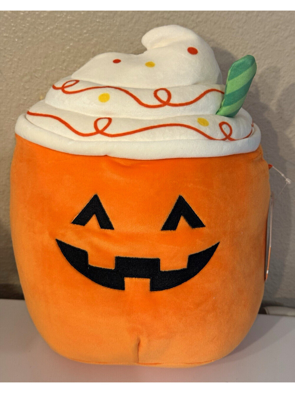 Squishmallows Lester Pumpkin Spice Latte 10” Halloween Plush NWT Orange